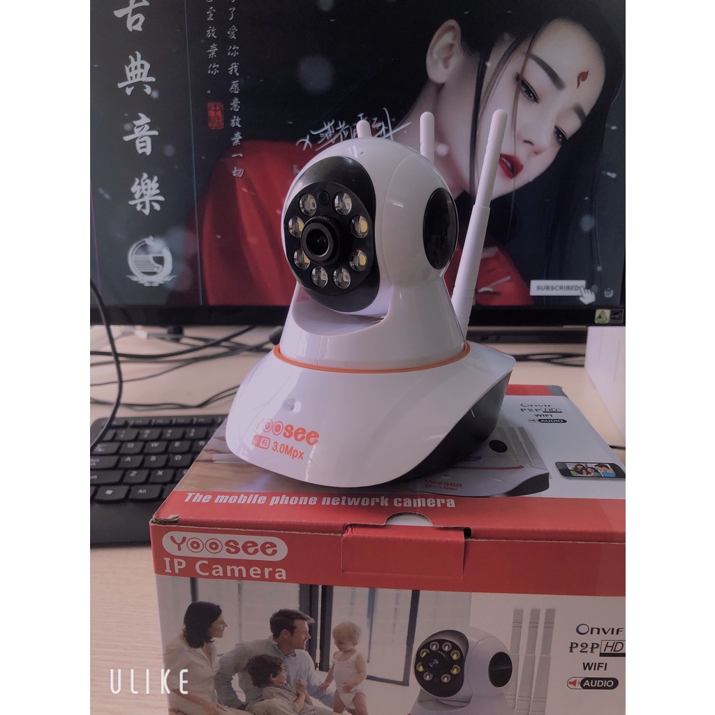 Camera Yoosee 3 Râu Trong Nhà Ban Đêm Có Màu Full HD 1080P, đàm thoại 2 chiều