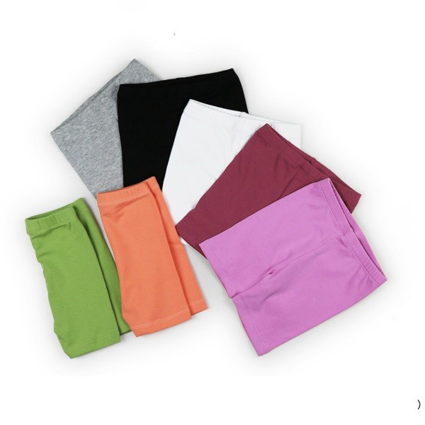 Quần legging đùi bé gái màu trơn trắng, đen, xám, xanh, hồng - QGTA