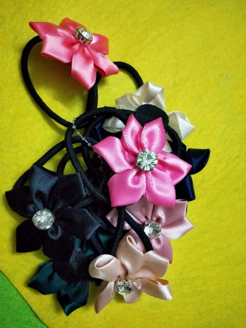 Combo 10 cột tóc bông hoa đủ màu