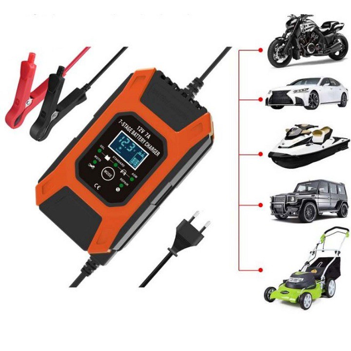 Máy sạc bình ắc quy 12V , 24V FOXSUR, SẠC NHANH có chức năng khử sunfat sạc ắc quy xe máy sạc ắc quy ô tô