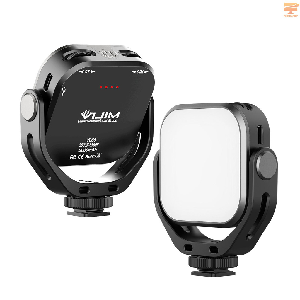 Đèn Led Quay Phim Vijim Vl66 6w Cri95 2500k-6500k 2000mah Có Thể Sạc Lại Kèm Giá Đỡ Ba Chân Tiện Dụng
