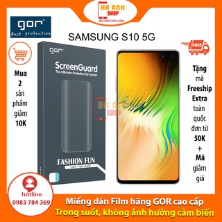 Bộ 3 miếng dán Samsung S10 5G hãng Gor cao cấp Full màn H6 (Tặng mã Freeship Extra toàn quốc)