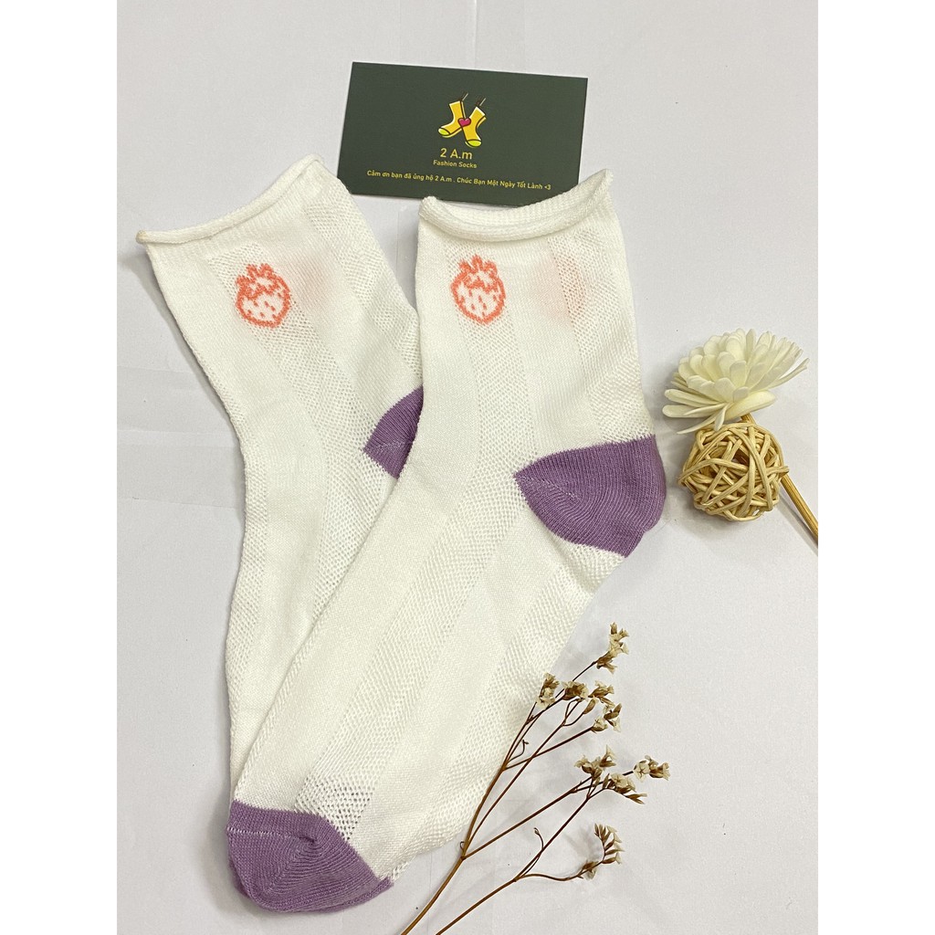 Tất Vớ Cổ Ngắn Nữ Tone Tím Xinh Đẹp Thời Trang Unisex Hàn Quốc
