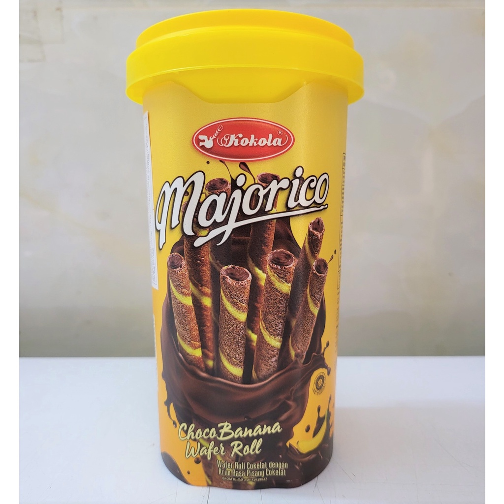 [Hộp VÀNG 250g] BÁNH QUẾ VỊ CHUỐI VÀ SÔ CÔ LA Majorico [Indonesia] KOKOLA Choco Banana Wafer Roll (halal)
