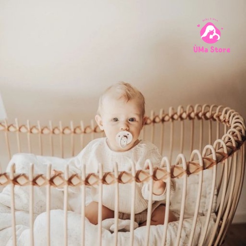 Ti Giả BIBS cao su Đan Mạch Chính Hãng Cho Bé, TẶNG HỘP ĐỰNG, 100% Cao Su Thiên Nhiên Siêu Mềm Như Ti Mẹ