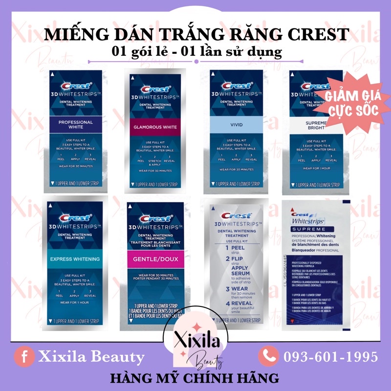 1 Gói - Miếng dán trắng răng Crest 3D White chính hãng | BigBuy360 - bigbuy360.vn