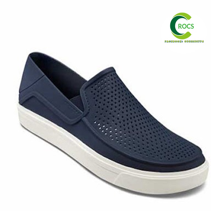Giày nhựa đi mưa chống hôi chân -Croslite-Citilane-Roka-Slip-on cho nam màu Xanh Đen