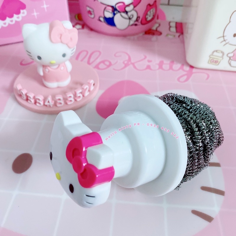 Dụng cụ cọ chà xoong nồi, cước chà nồi Hello Kitty