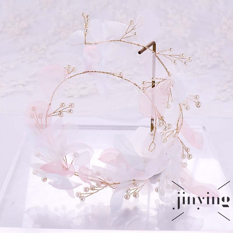 GETNOIVAS Băng đeo đầu handmade dạng dây hoa phong cách Hàn Quốc cho cô dâu