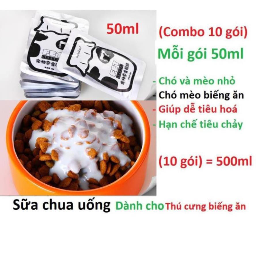 (1 gói) Sữa cho chó mèo (2 loại) Bio Milk (100gr bột) và sữa chua cho chó mèo biếng ăn(50ml nước)