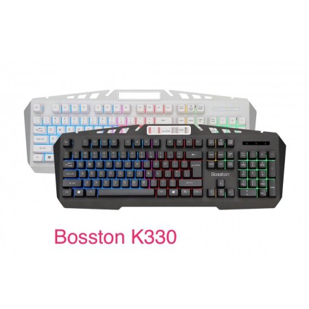 KB BOSSTON K330 USB GIẢ CƠ-LED 7 MÀU bt