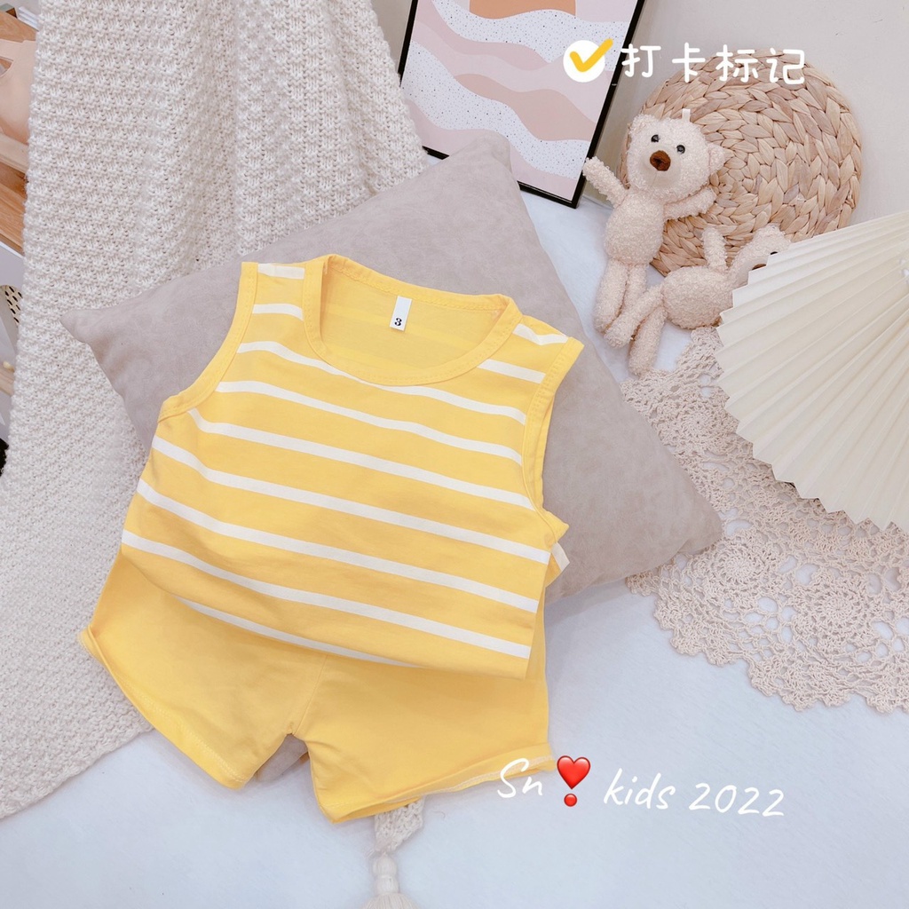 Set Quần Áo Sát Nách  bé trai 2  màu Cực Xinh Cho Bé