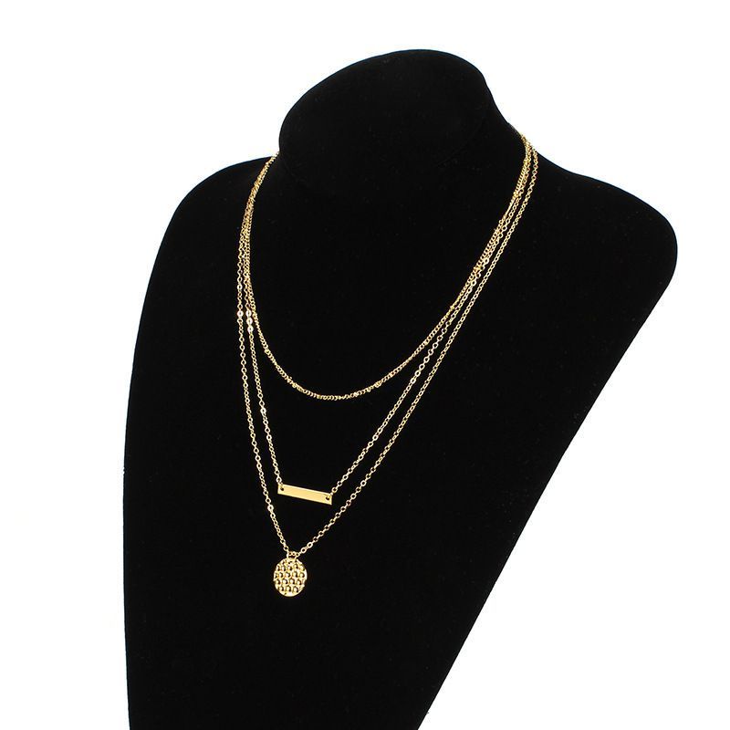 Vòng cổ nhiều lớp bằng kim loại phong cách Âu Mỹ thời trang 211014