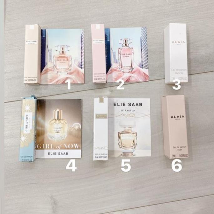 Vial Mẫu Thử Nước Hoa Mini Elie Saab Girl Of Now - Rose Couture - In White - Alaia Nude - Alaia Blanche 1ml