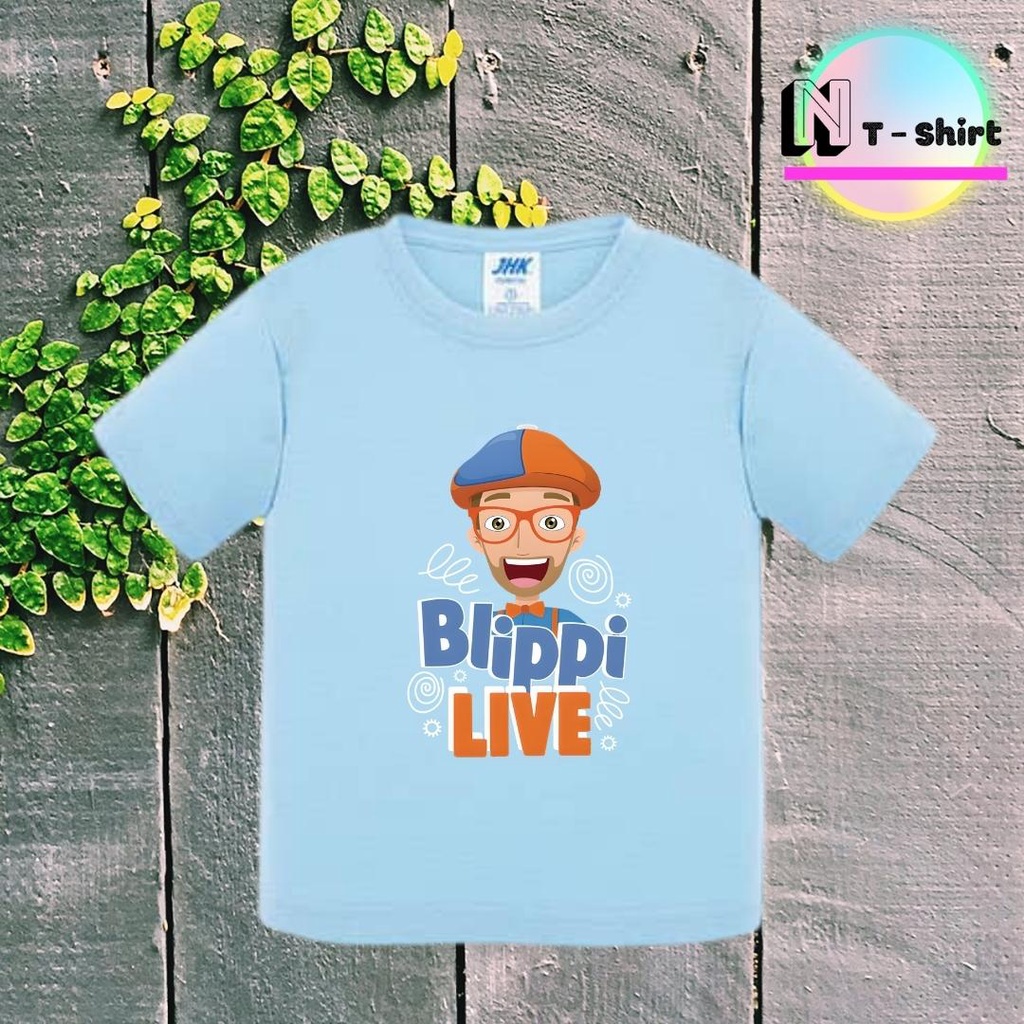 Áo thun cho bé trai và bé gái in hình Blippi dễ thương, chất liệu cotton mềm mịn thoáng mát NTShirt 02