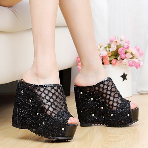 Giày Sandal Đế Xuồng Cao 12cm Thời Trang Dành Cho Nữ