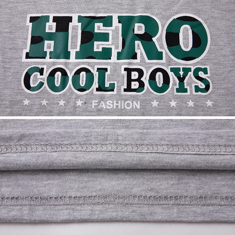 Set Đồ Mùa Hè 2 Món Gồm Áo Thun Tay Cộc + Quần Ngắn 100% Cotton Cho Bé Trai 5-10 Tuổi