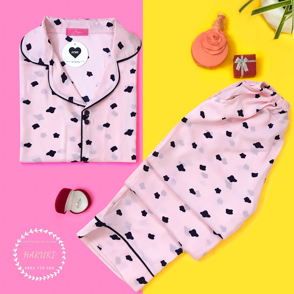 đồ ngủ pijama dài, chất liệu lụa mango cao cấp siêu mềm mịn. Cam kết hàng không nhàu nát. Hình shop chụp thật.