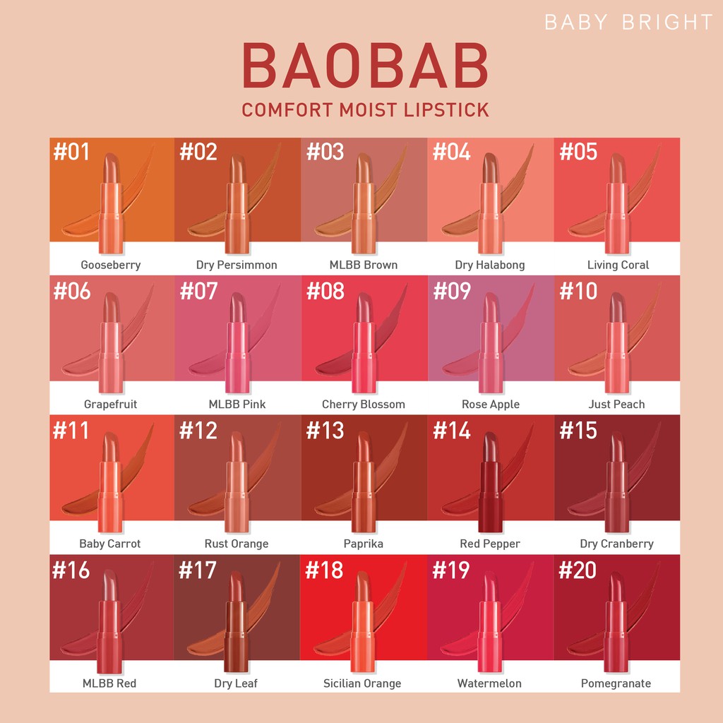 Son dưỡng có màu Baby Bright Baobab Comfort Moist Lipsitck 3.6g