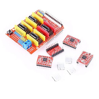 CNC Shield Board for UNO R3 + 4Pcs A4988 Stepper Motor Driver For Arduino 3D Printer