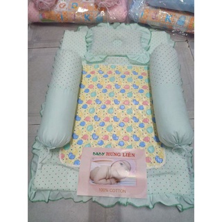 Bộ nệm gối sơ sinh chống thấm cho bé 60x70