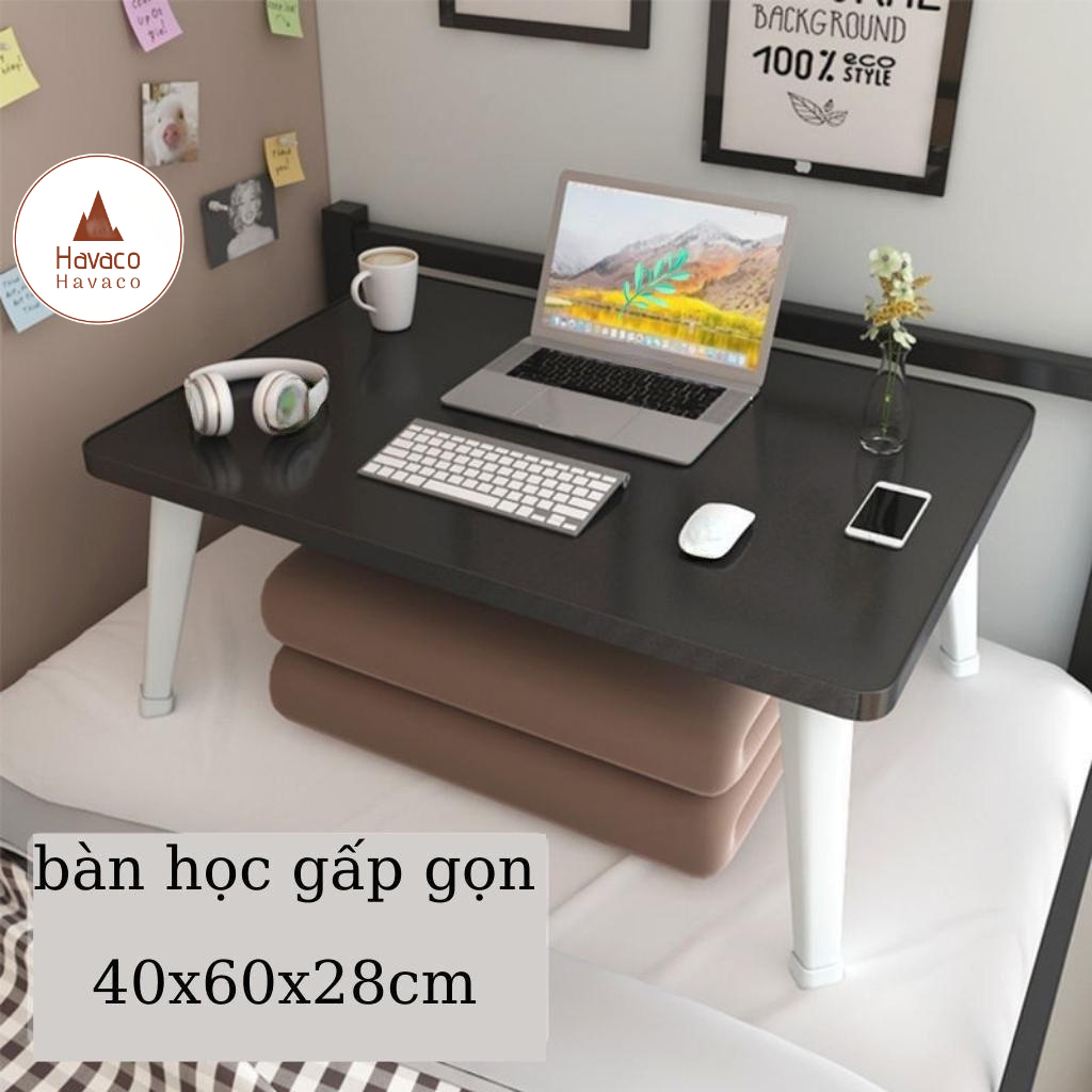 Bàn học gấp gọn mini mặt gỗ chân nhựa thông minh ngồi bệt để giường laptop xếp gọn dành cho học sinh , sinh viên | BigBuy360 - bigbuy360.vn