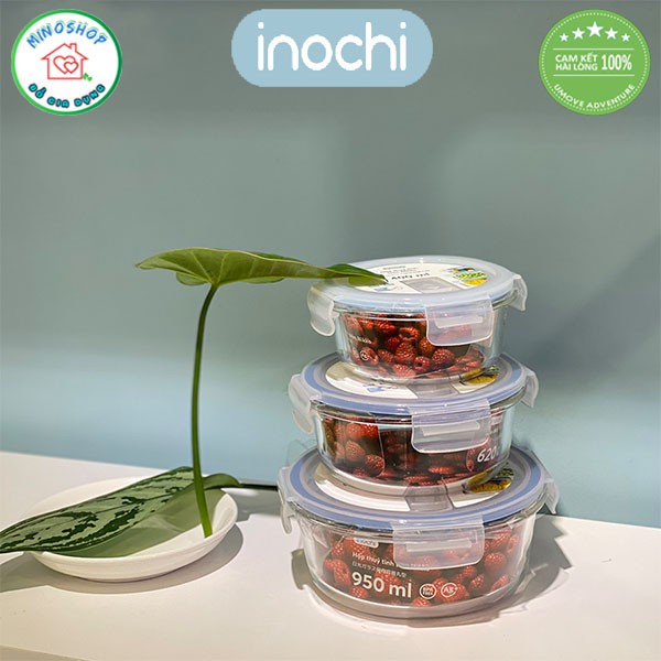 [3 Size] Hộp Thủy Tinh Tròn Đựng Thực Phẩm, Hộp Cấp Đông Nikko Tròn 400ml 620ml 950ml | BigBuy360 - bigbuy360.vn