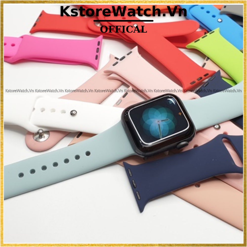 Dây đeo đồng hồ thông minh bằng silicon thời trang cho Apple Watch 7 6 SE 5 4 3 2 1 Size 44mm 45mm 40mm 41mm 42mm 38mm