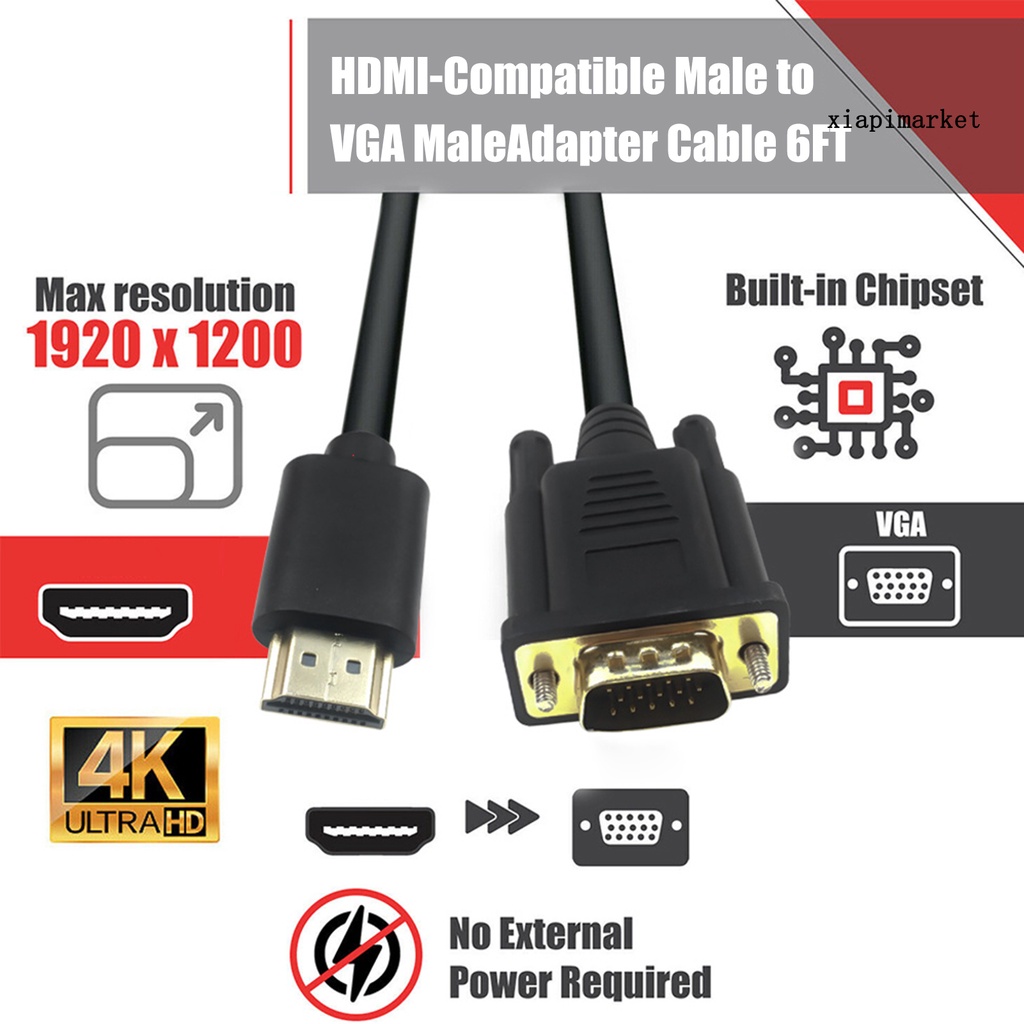 LOP_Adapter Gold Plated Powered Metal HDMI-Compatible Computer Cable Converter for PC