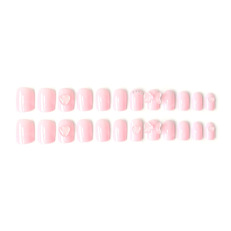 time* 24Pcs Short Square False Nails Artificial Fake Nails Full Cover Fake Fingernails