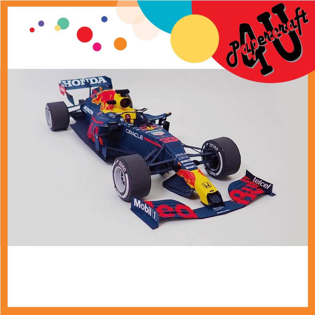 Mô hình giấy 3D  xe đua F1 Honda RB16B đội Red Bull Racing tỉ lệ 1/18