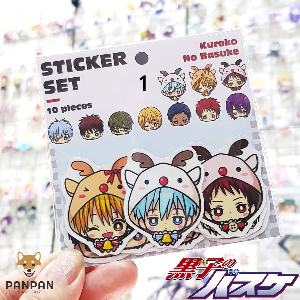 Sticker Set Nhiều Series 2 (10 HÌNH DÁN) - Kuroko Basket, Mystic Messenger, Thanh Gươm Diệt Quỷ, Hakiyuu