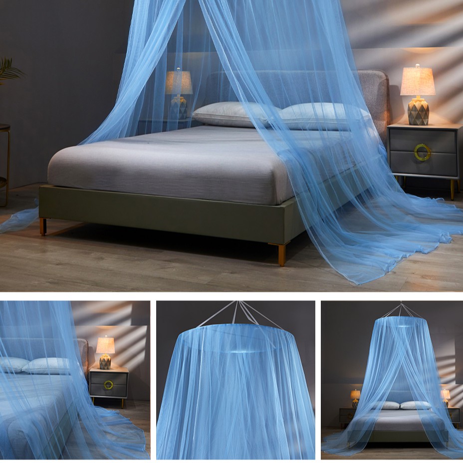 Mùng 3 Màu Màn khung tròn chống muỗi màu trơn trang nhã cho phòng ngủ của bạn màn công chúa