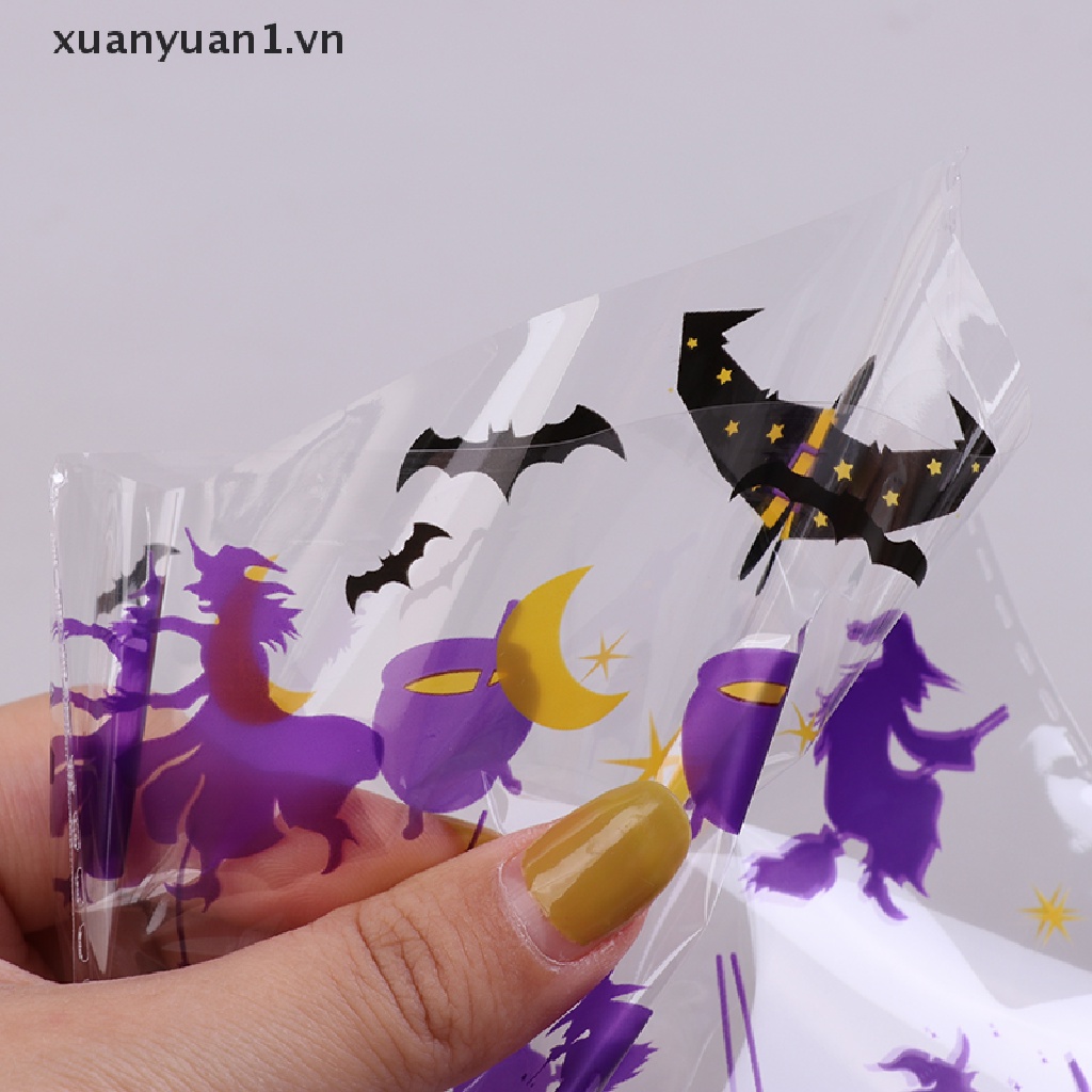 Set 50 Túi Nhựa Đựng Kẹo Phong Cách Halloween Cho Bé