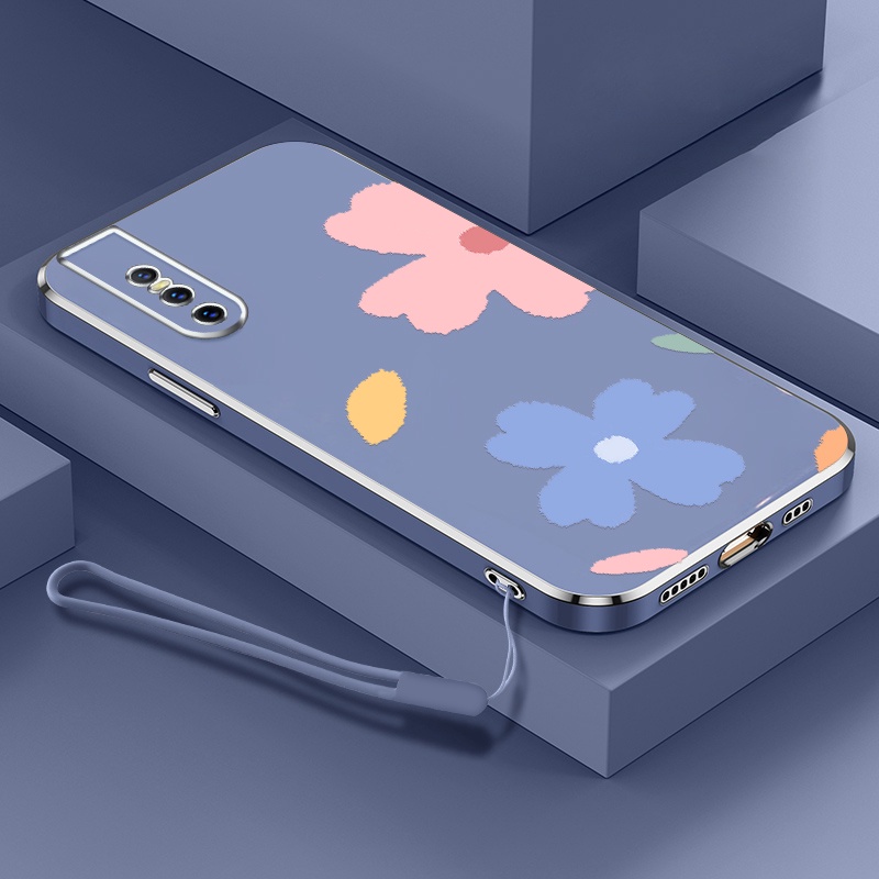 Ốp Điện Thoại TPU Silicone Mềm Mạ Điện Họa Tiết Hoa Đơn Giản Cho VIVO V15 V17 V19 NEO V15 Pro