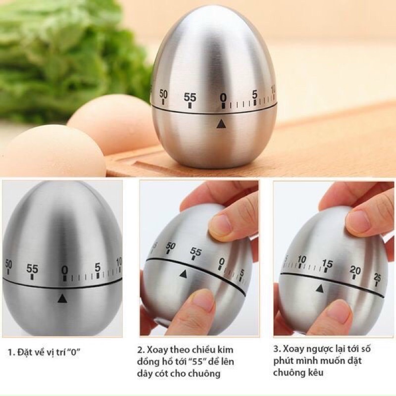 Đồng Hồ Hẹn Giờ Hình Quả Trứng Pomodoro, nhắc nhở tránh cháy nổ, hộ trợ người già làm bếp, trẻ con học tập hiệu quả