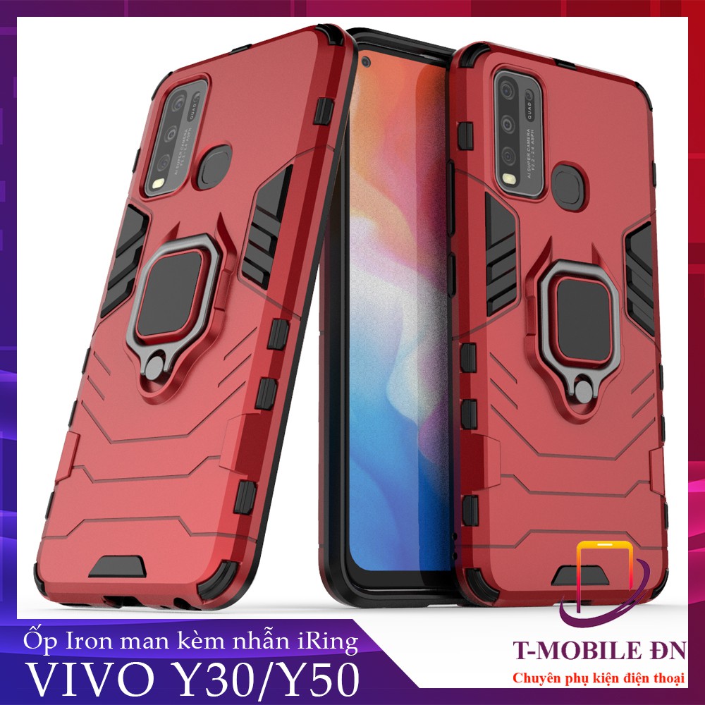 Ốp lưng Vivo Y30 Y50,🔥FREESHIP🔥 Ốp iron man chống sốc kèm nhẫn iring chống xem video bảo vệ camera cho Vivo Y50 Y30