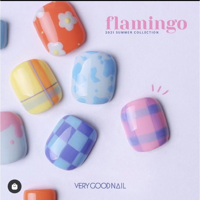 Freeship - Chính hãng Bộ sản phẩm sơn gel very good nail cao cấp Hàn Quốc summer collection 2021_Flamingo ( 6 màu)