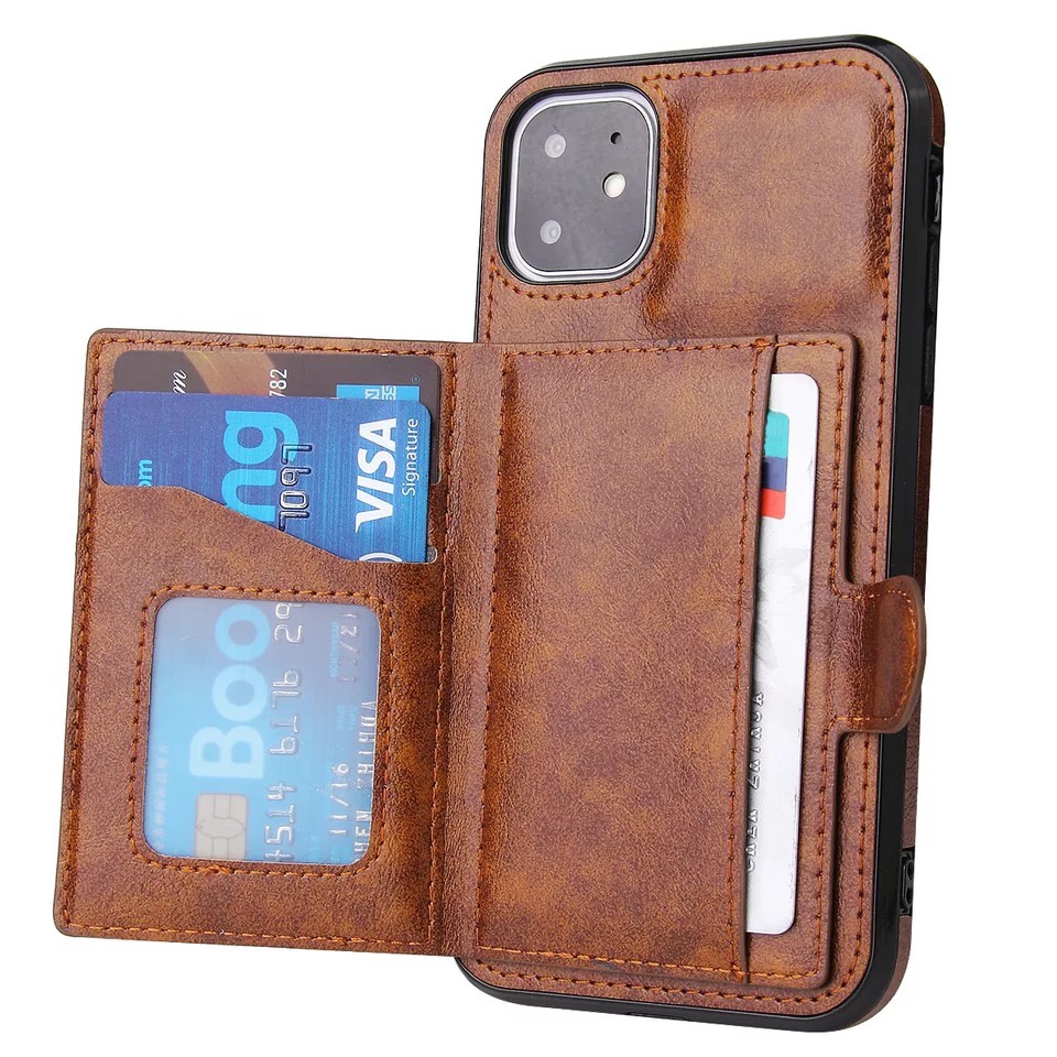Ốp Lưng Da Ví iPhone 7/8/Plus/X/Xs/Xs Max/11/12/13/Pro/Pro Max/Mini Cao Cấp - OP06