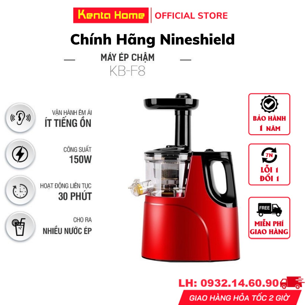 Máy ép chậm chính hãng Nineshield KB-F8 bảo hành 12 tháng, Máy ép chậm trái cây hot nhất năm 2021 với công nghệ Nhật