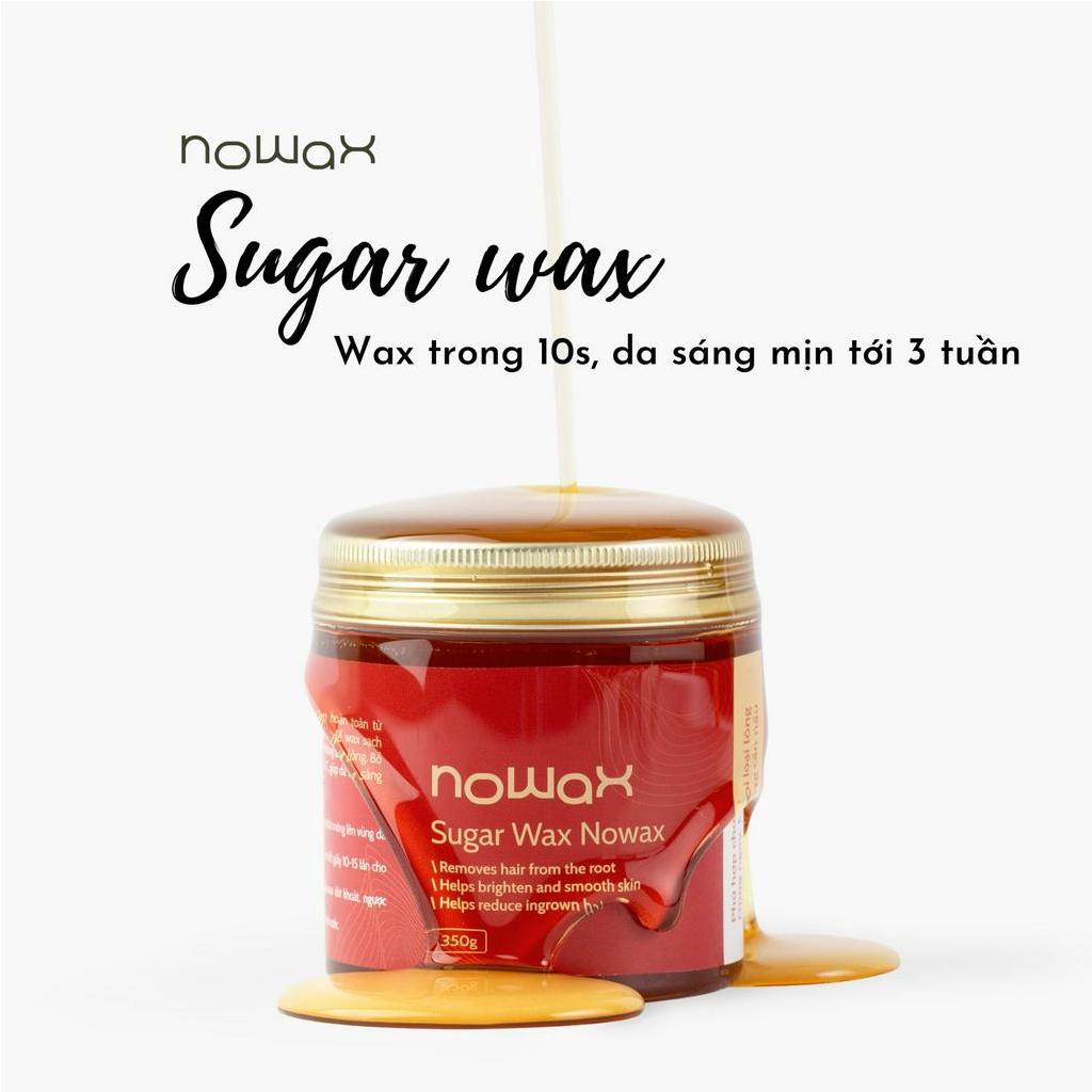 (Full Set) Sáp Wax Lông Đường Sugar Wax Nowax 350G Kèm Dụng Cụ Wax Lông, Tẩy Sạch Lông Tận Gốc Giúp Da Trắng Mịn Màng