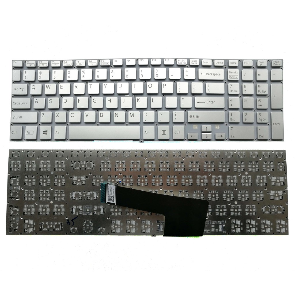 Bàn Phím Laptop Sony SVF15 FIT15 SVF15E MÀU BẠC CÓ ĐÈN (CÁP CONG TRÁI)