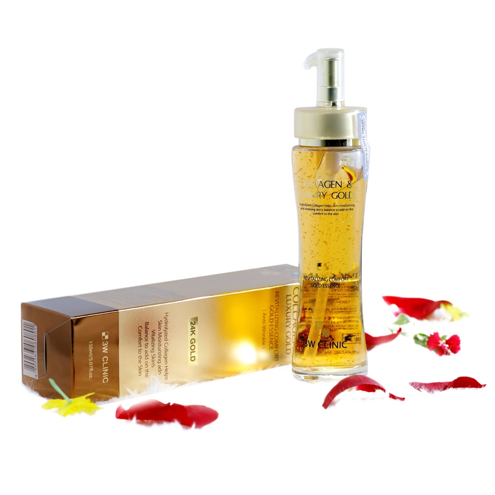 Tinh chất 3w Clinic dưỡng trắng da, chống lão hóa Collagen &amp; Luxury Gold 150ml NPP Shoptido