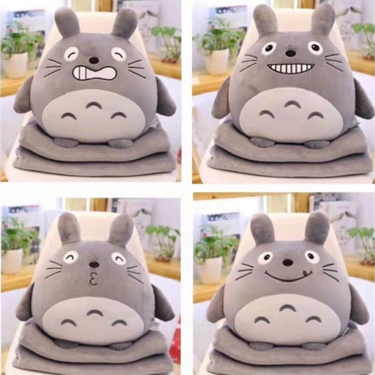 bộ mền gối văn phòng 3 trong 1 - mền gối ngủ hình totoro