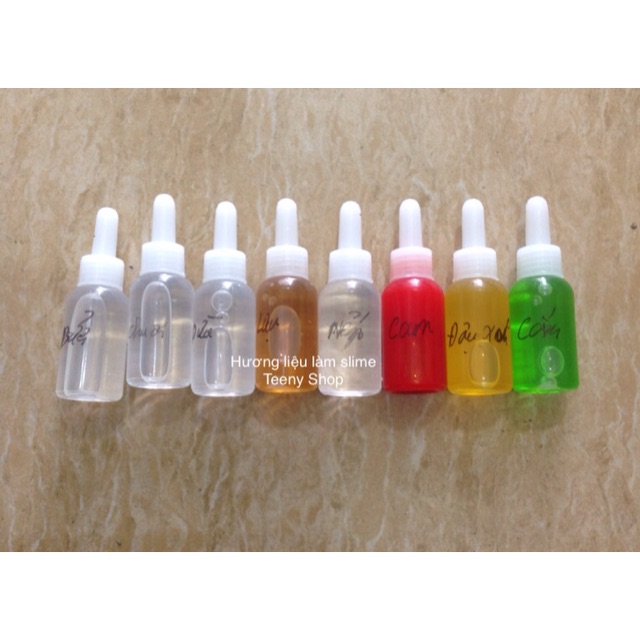 combo 8 lọ hương liệu làn slime 10ml 1 lọ