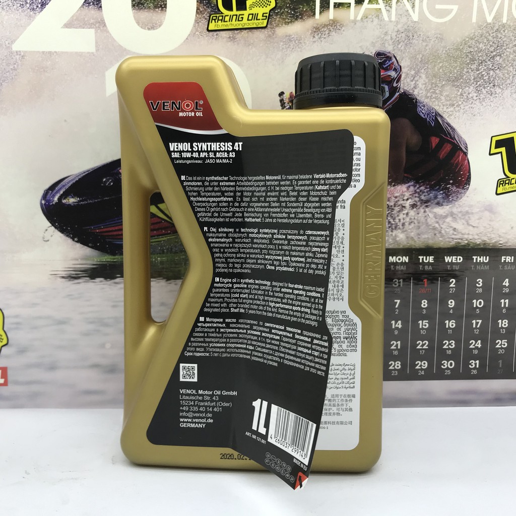 Nhớt Venol 4T 10W40 nhập Đức tem 2 lớp | BigBuy360 - bigbuy360.vn