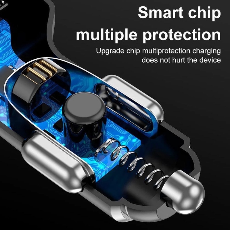 Tẩu Sạc Điện Thoại Ba Cổng USB 30W PD 2.4A Cho Xe Hơi