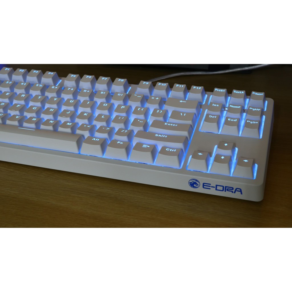 Bàn phím cơ gaming E-Dra EK387 RGB đen, hồng, trắng