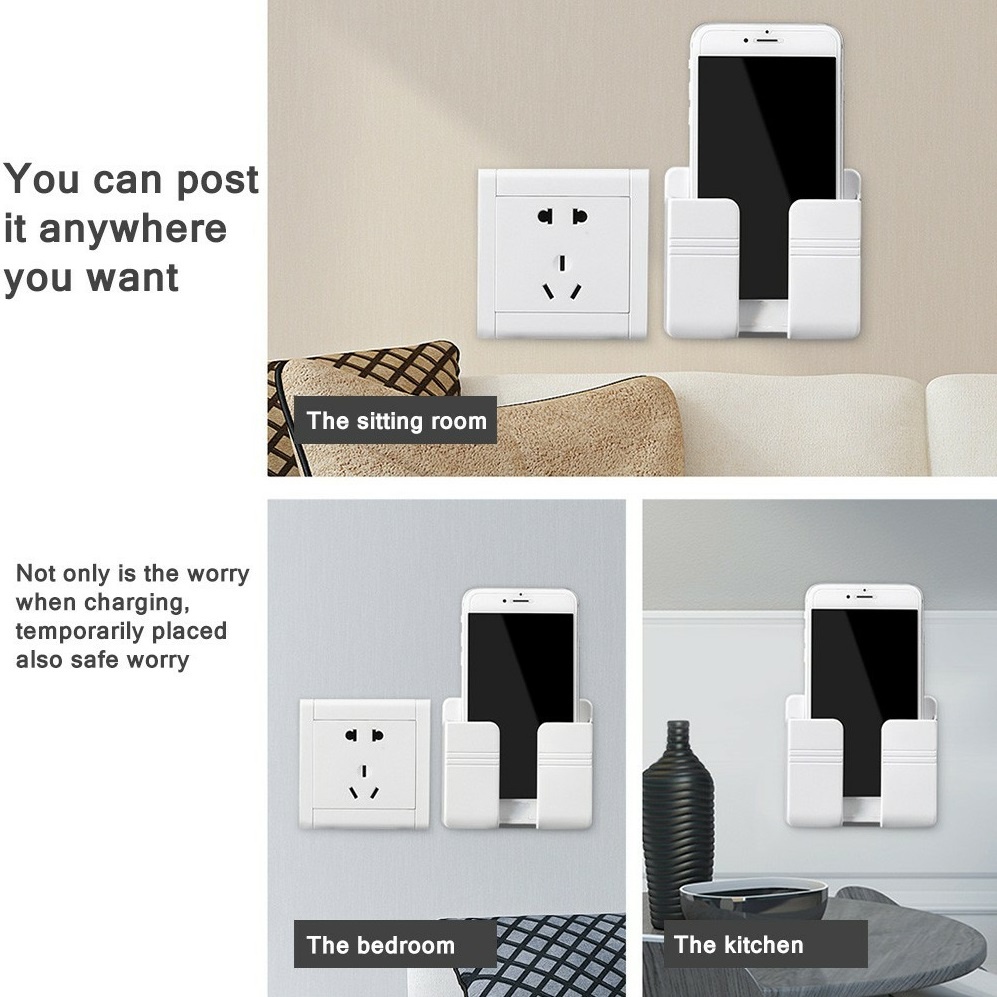 Kệ Dán Tường Để Sạc Điện Thoại ,Remote – Khay Dán Tường Giá Đỡ Điện Thoại Tiện Lợi Không Cần Khoan