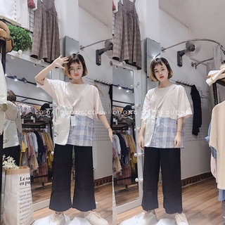 Áo pull pha kẻ